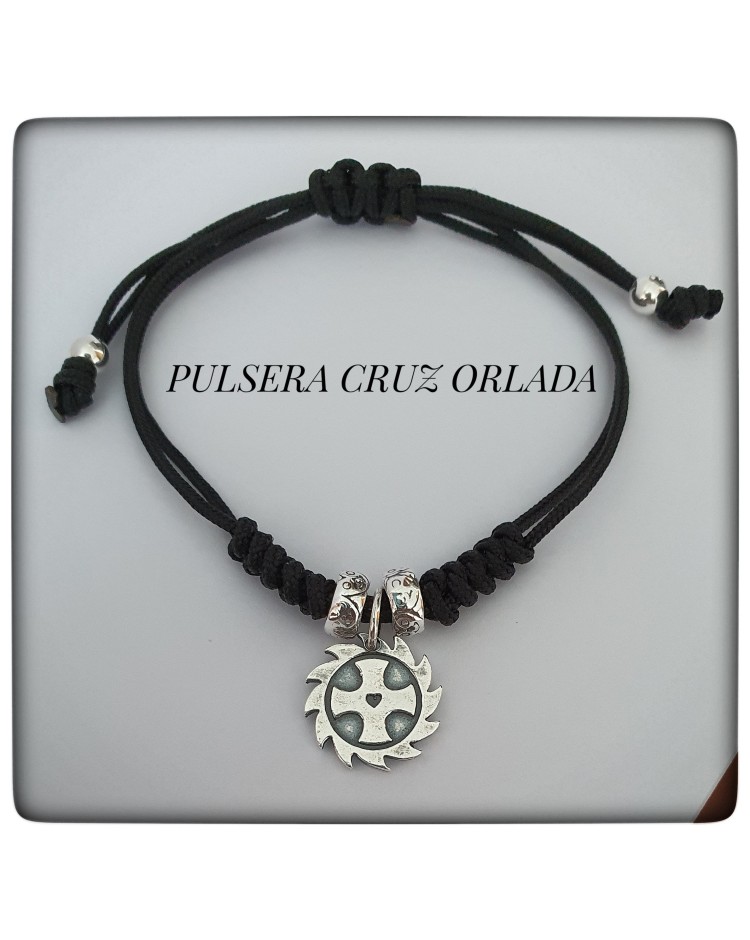 cruz orlada plata de ley pulsera colgante proteccion