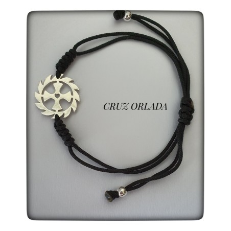 cruz orlada proteccion plata de ley pulsera colgante amuleto