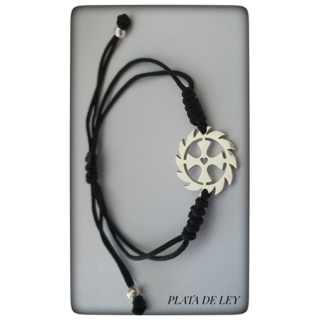 cruz orlada proteccion plata de ley pulsera colgante amuleto