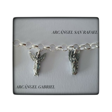 pulsera siete arcangeles plata de ley fe proteccion protector