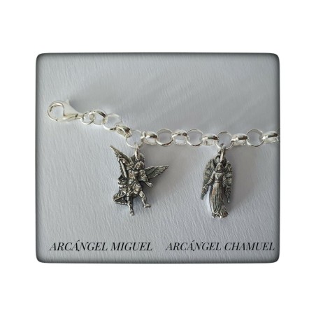 pulsera siete arcangeles plata de ley fe proteccion protector