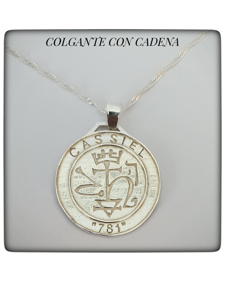 cassiel arcangel plata colgante proteccion