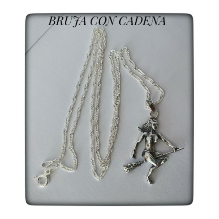 bruja meiga plata cadena brujita colgante