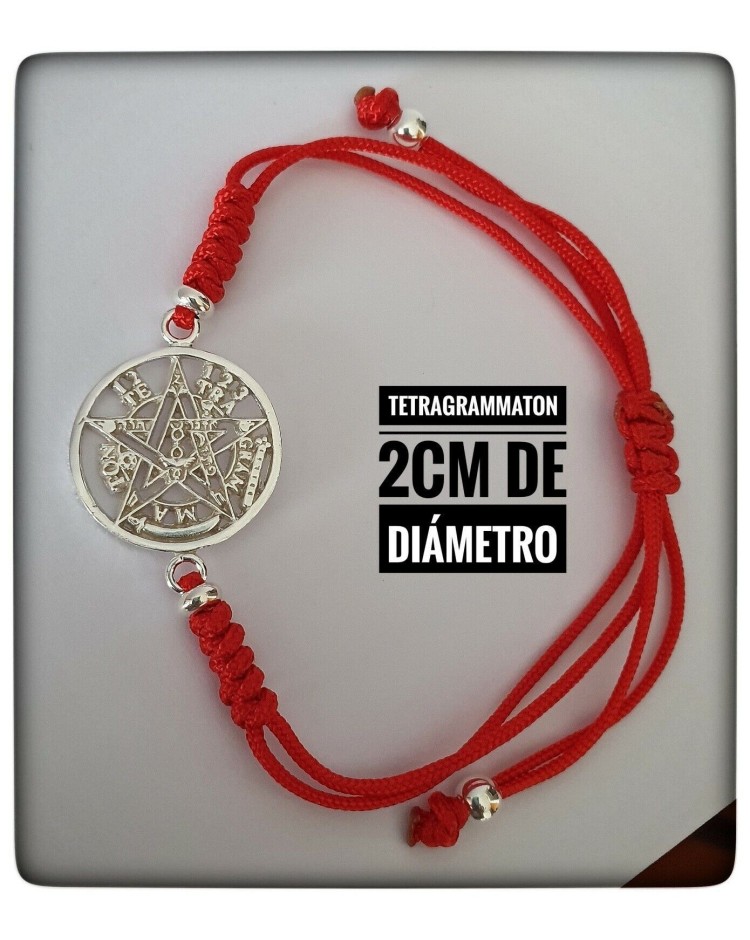 pulsera con tetragrammaton plata de ley pentagrama esoterico