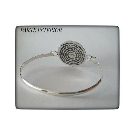 pulsera medalla con padre nuestro plata de ley