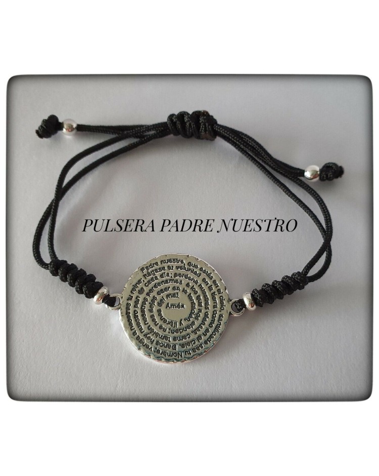 padre nuestro colgante pulsera plata de ley