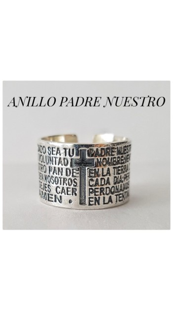 anillo padre nuestro plata de ley