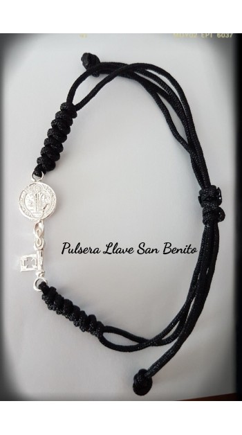 pulsera llave san benito plata de ley