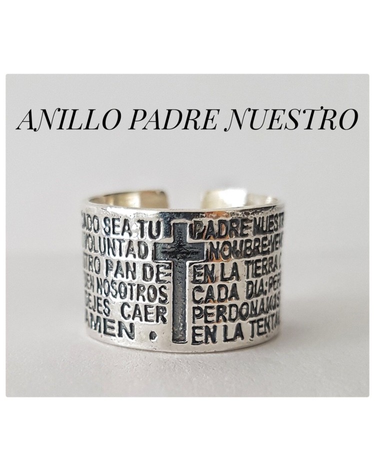 anillo padre nuestro plata de ley