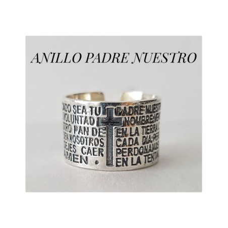 anillo padre nuestro plata de ley