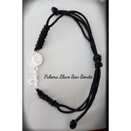 pulsera llave san benito plata de ley