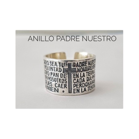 anillo padre nuestro plata de ley