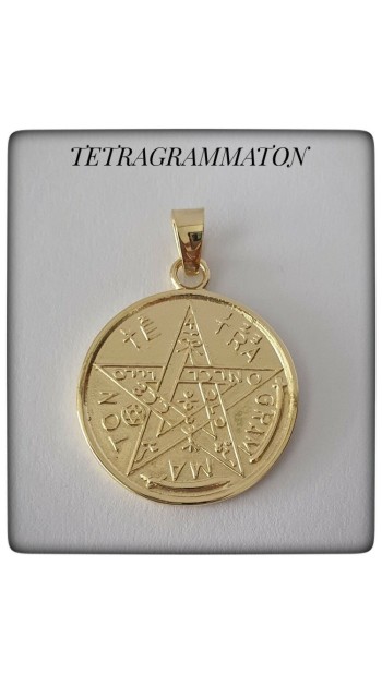 medalla tetragrammaton san miguel arcangel plata de  ley oro