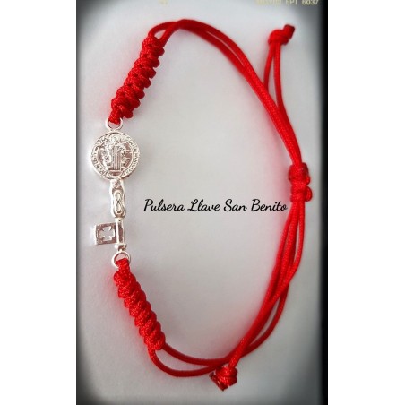 pulsera llave san benito plata de ley