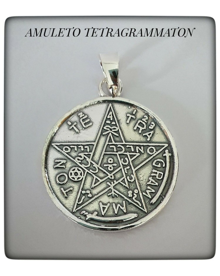 tetragrammaton plata colgante pentagrama esoterico