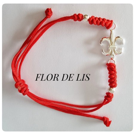 pulsera flor de lis plata colgante chakras