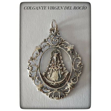 colgante virgen del rocio plata de ley oro