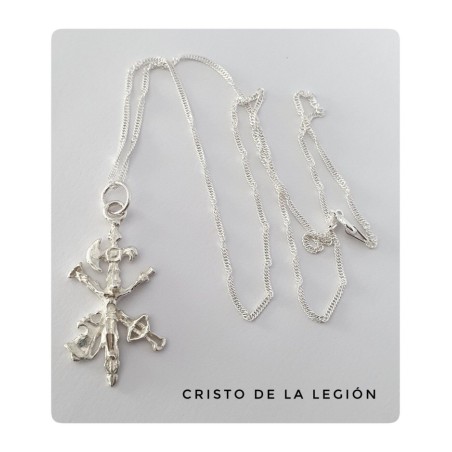 colgante cristo de la legion plata de ley cadena