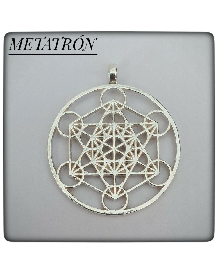 colgante cubo arcangel metatron plata oro