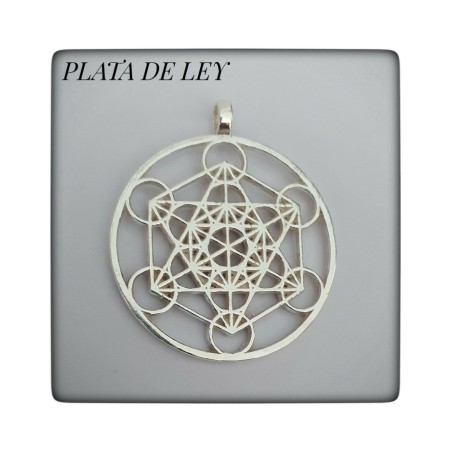 colgante cubo arcangel metatron plata oro