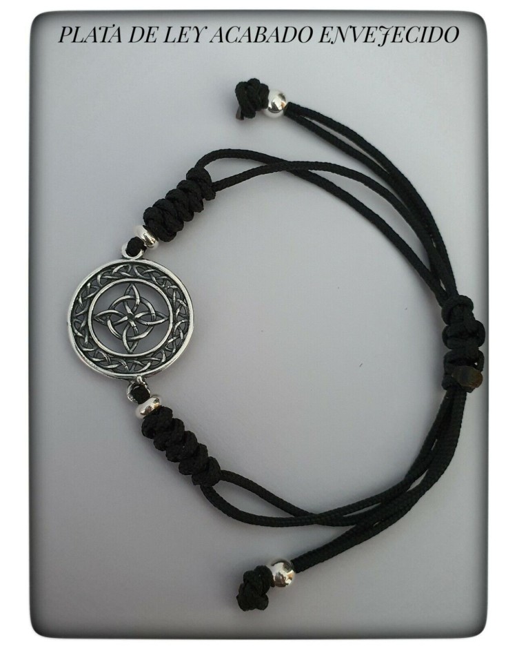 pulsera con nudo celta de las brujas plata de ley proteccion