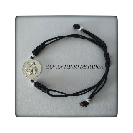 pulsera medalla san antonio de padua plata de ley proteccion