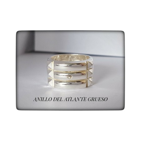 anillo atlante proteccion geometria plata de ley protector