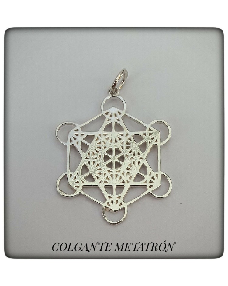 colgante cubo arcangel metatron plata de ley proteccion protector