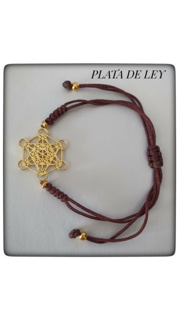 pulsera cubo metatron plata de ley proteccion protector