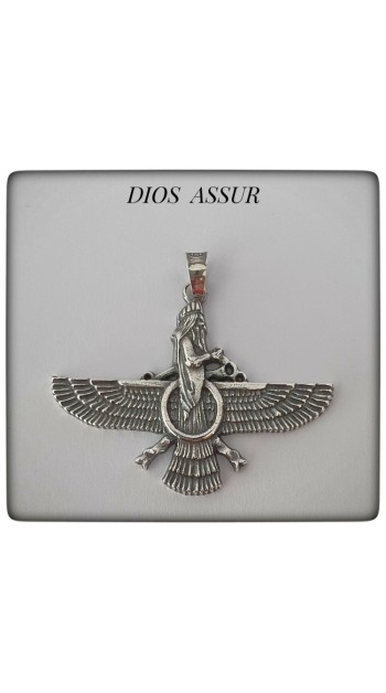 colgante dios asirio assur plata de ley deidad divinidad