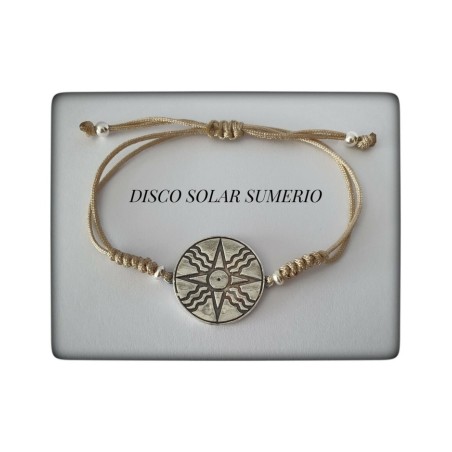 dios sumerio utu disco solar protector plata de ley pulsera