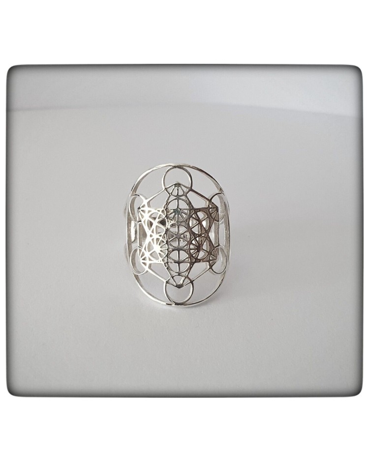 arcangel metatron cubo anillo plata de ley geometria proteccion