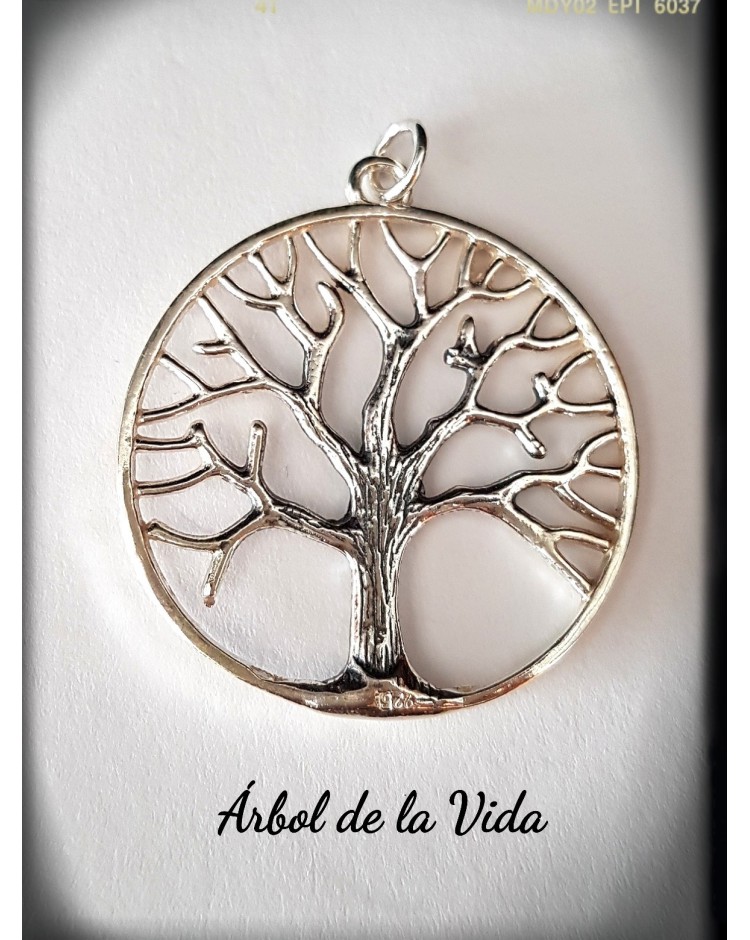 colgante plata de ley arbol de la vida geometria sagrada