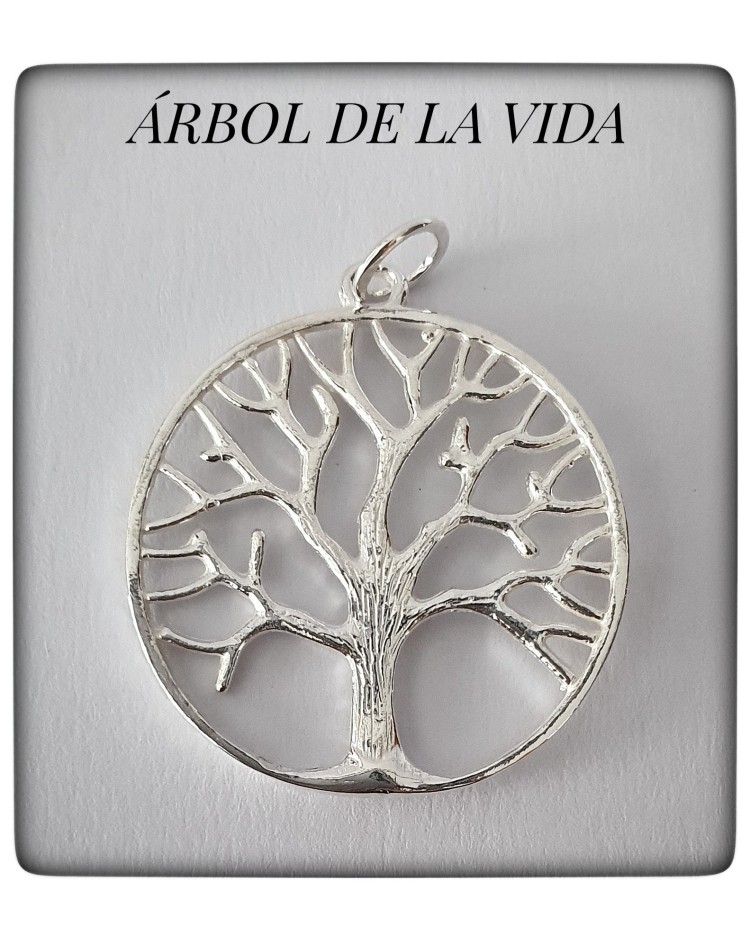 colgante plata de ley arbol de la vida geometria sagrada