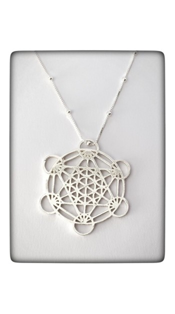 colgante cubo metatron arcangel plata geometria sagrada proteccion pro