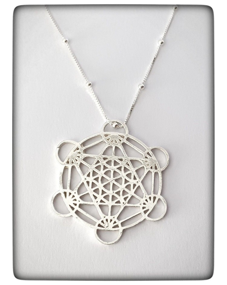 colgante cubo metatron arcangel plata geometria sagrada proteccion pro