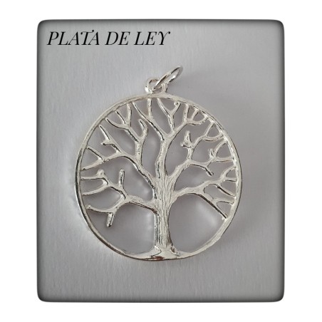 colgante plata de ley arbol de la vida geometria sagrada