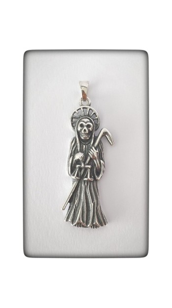 colgante santa muerte plata protector proteccion