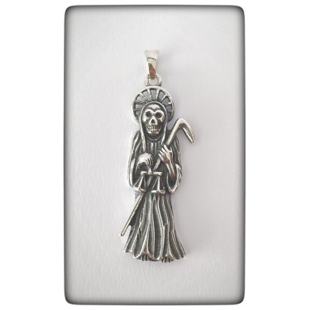 colgante santa muerte plata protector proteccion