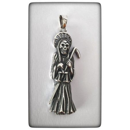 colgante santa muerte plata protector proteccion