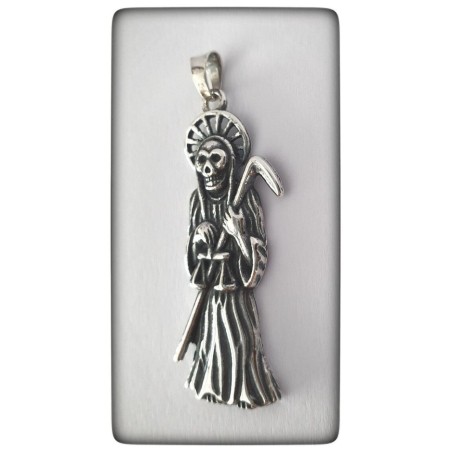 colgante santa muerte plata protector proteccion