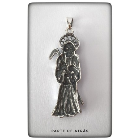 colgante santa muerte plata protector proteccion