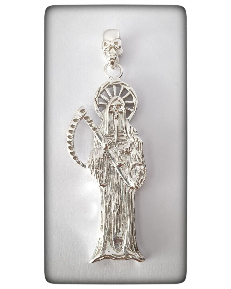 colgante santa muerte plata de ley mexico proteccion