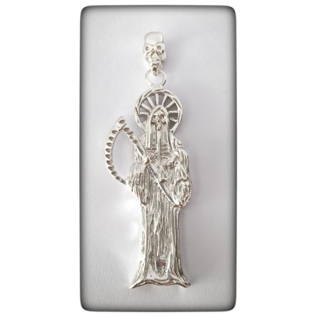 colgante santa muerte plata de ley mexico proteccion