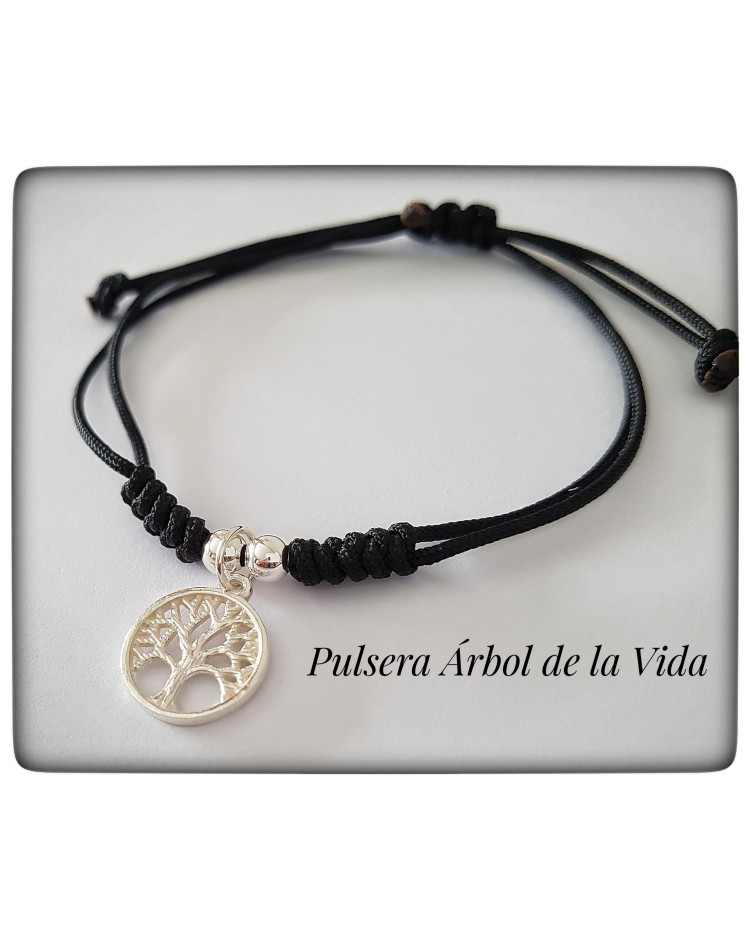 geometria sagrada arbol de la vida plata de ley pulsera