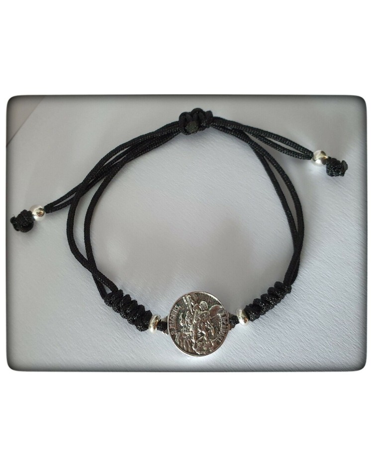 arcangel san miguel pulsera hilo medallon deluxe