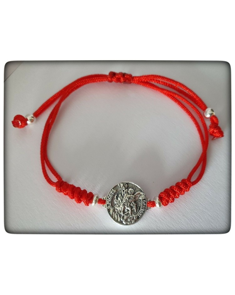 arcangel san miguel pulsera hilo medallon deluxe