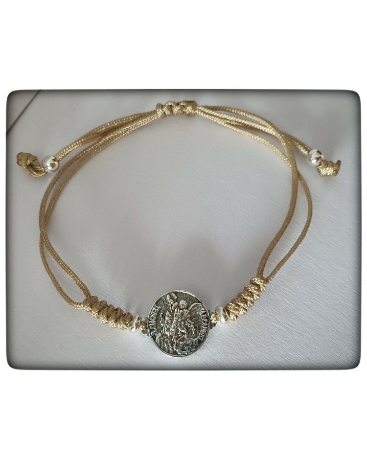 arcangel san miguel pulsera hilo medallon deluxe