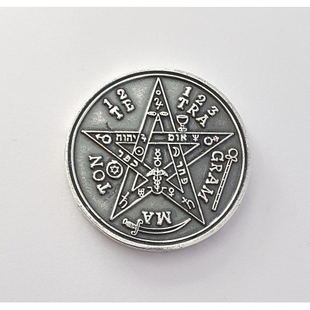 colgante tetragrammaton con 72 nombres de dios plata
