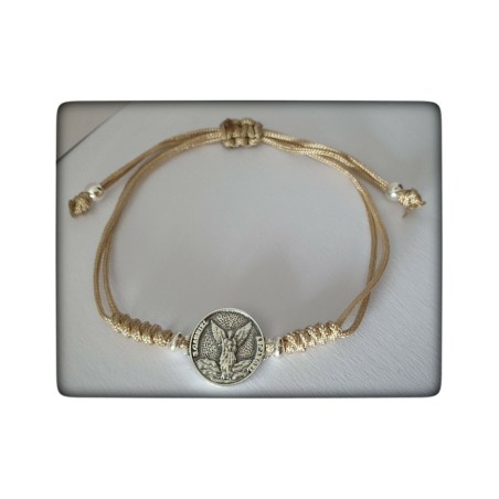 arcangel san gabriel plata  de ley pulsera colgante